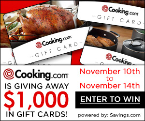 Cooking.com giveaway promo code