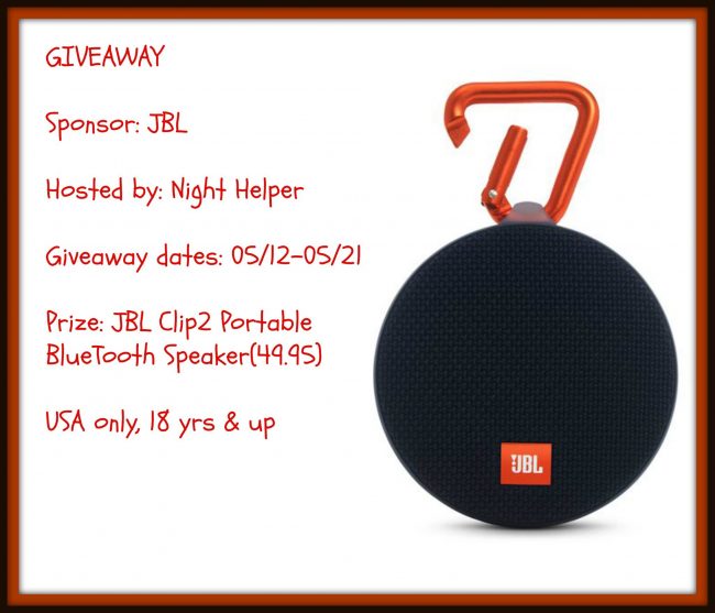 JBL Clip2 Portable Bluetooth Speaker Giveaway