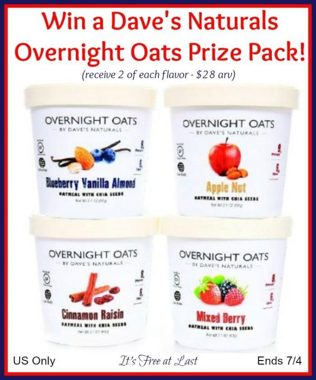 Dave's Naturals Overnight Oats Prize Pack