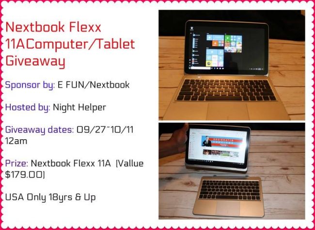 Nextbook Flexx 11A Computer - Tablet Giveaway