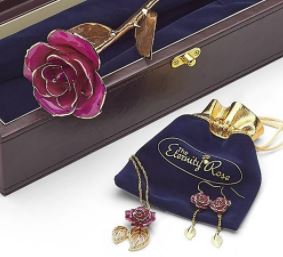 earrings and necklace eternity rose set
