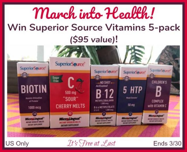 Superior Source Vitamins 5-pack Giveaway