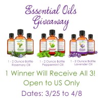 3 - 2 oz. Bottles Essential Oils Giveaway