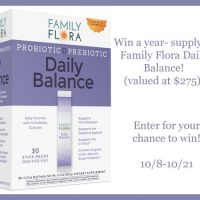 Family Flora Daily Balance Probiotic+Prebiotic Giveaway - Win a 1 yr. Supply