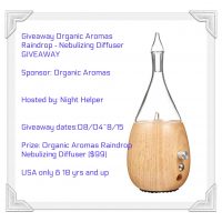 Organic Aromas Raindrop Diffuser Giveaway