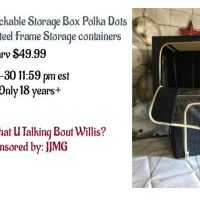 JJMG Stackable Storage Box Polka Dots Oxford Cloth Steel Frame 2 Pk Giveaway