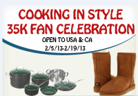 Cooking In Style Giveaway - Orgreenic Cookware Set or Ugg Boots - 2 Winners