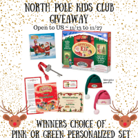 North Pole Kids Club Giveaway - Winners Choice of Pink or Green Elf Kit