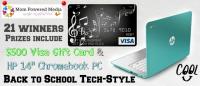 Back To School Tech Sweepstakes - $500 Visa Gift Card & HP 14" Chromebook PC