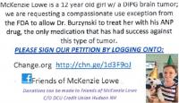 Your Signature Can Help Save 12-Year Old McKenzie Lowe's Life
