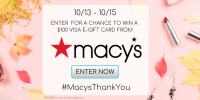 Enter to Win 1 of 5 e-gift cards from Macy's #MacysThankYou